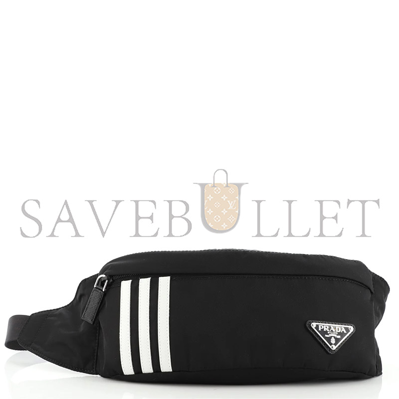 PRADA X ADIDAS BLACK NYLON BELT BAG 2VL034 (26*12cm) 
